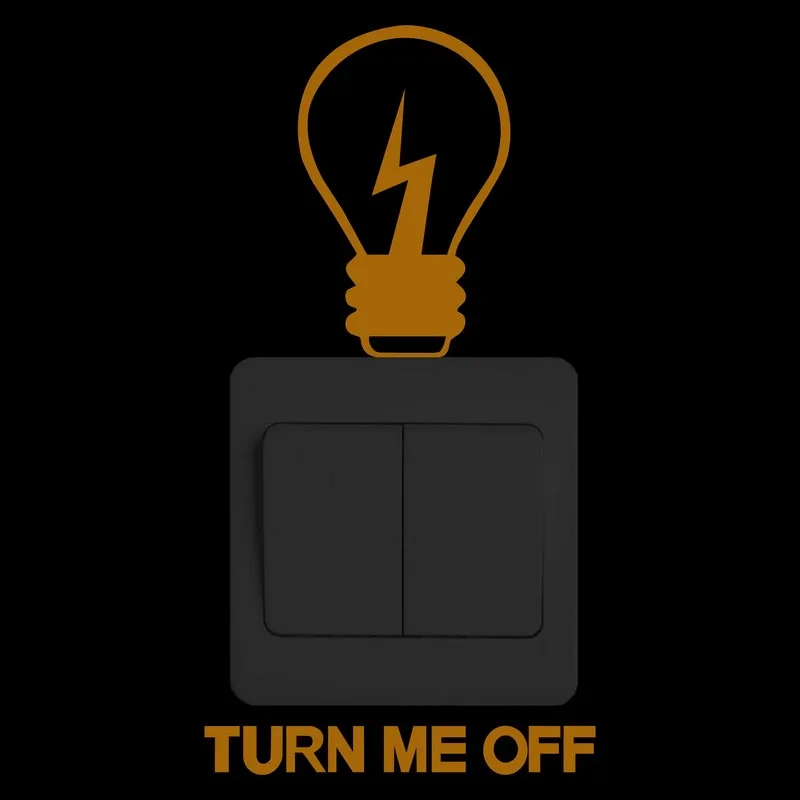 

Turn Me Off Light Switch Sticker Cartoon Glow in the Dark Lamp Bulb Wall Sticker Kids Rooms Decoration Home Decor Luminous Decal