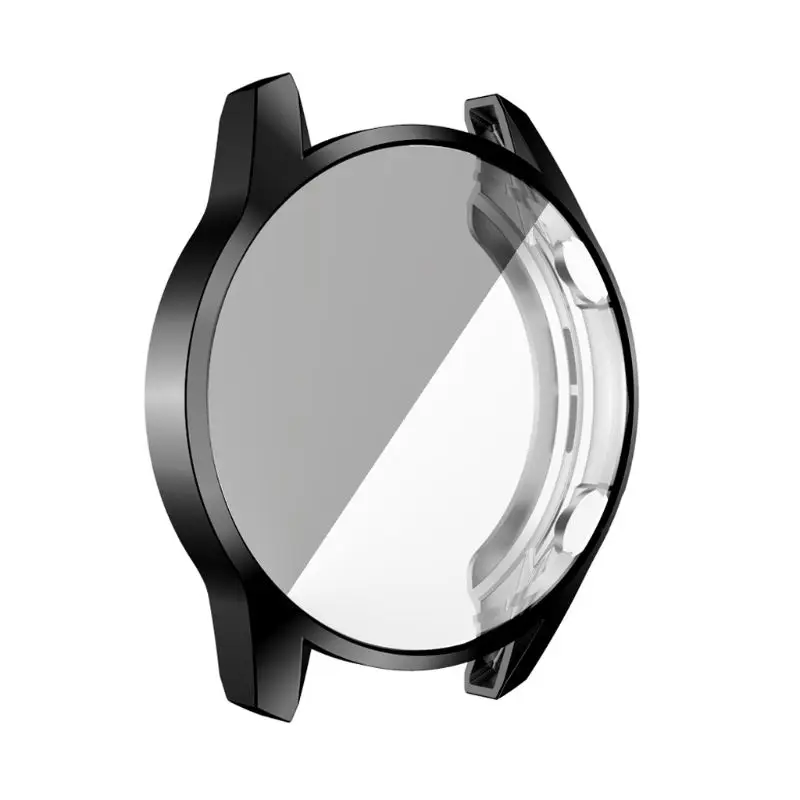 ТПУ защитный чехол полное покрытие Рамка протектор для huawei часы GT2 46 мм аксессуары для часов - Цвет: Черный