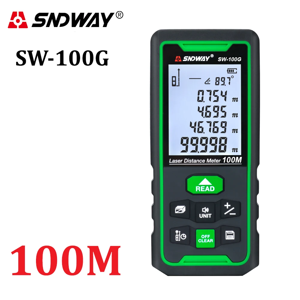 SNDWAY Laser Distance Meter Digital Rangefinder 100m 70m 50m Range Finder Trena Tape Measure Electronic Level Ruler Roulette