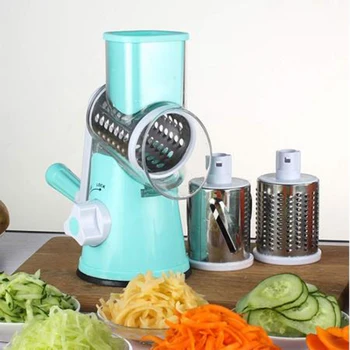 

3 In1 Manual Vegetable Cutter Slicer Multifunctional Round Mandoline Slicer Potato Slicer Vegetable Spiralizer Kitchen Gadgets