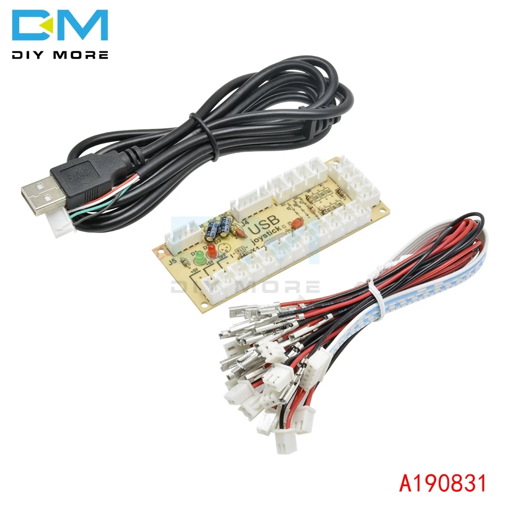 Аркадный USB-кодировщик без задержки для ПК 5-контактная плата джойстика DIY Kit MAME +