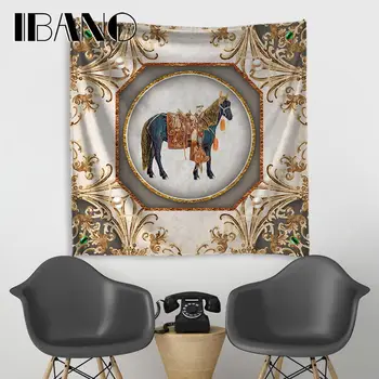 

IBANO Mandala Horse Boho Tapestry Art Wall Hanging Blanket Home Decor for Bar Kitchen Room Living Room Tapestry