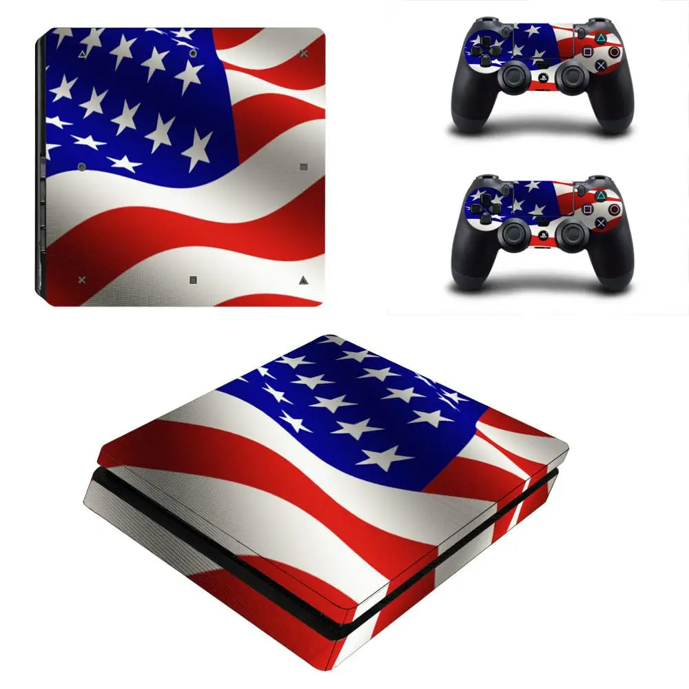 Свяжитесь с нами в виде американского флага PS4 тонкий Стикеры s Play station 4 кожи