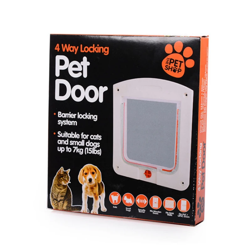 Pet Door Free Entry And Exit Two-way Safety Dog Cat Flap with Security PP Material Puppy Hole