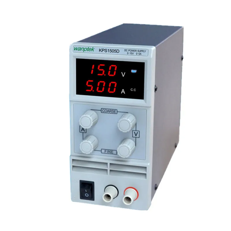 

KPS1505D 15V 5A digital adjustable Mini DC Power Supply Switch DC power supply 110/220V 0.1V 0.01A convenient Double LED 4 Pcs