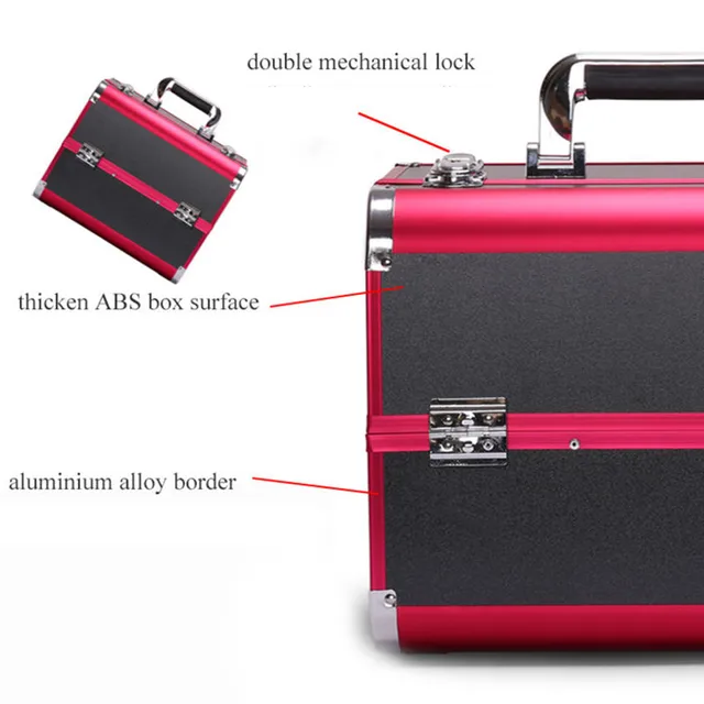 Portable Professional Cosmetic Bag Suitcases For Cosmetics Large Capacity Women Travel Makeup Bags Box Manicure Cosmetology Case 3