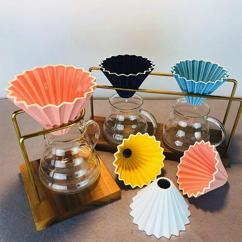 

Ceramic Coffee Filter Cup, Handmade Origami, V60 Funnel, Drip Cake Cup, Reusable Espresso Coffee Filter, Cone Kitchen Tools