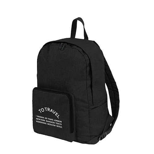 Женский Мужской Повседневный складной рюкзак для путешествий, водонепроницаемый холщовый школьный стиль, аксессуары для ранца - Цвет: Черный