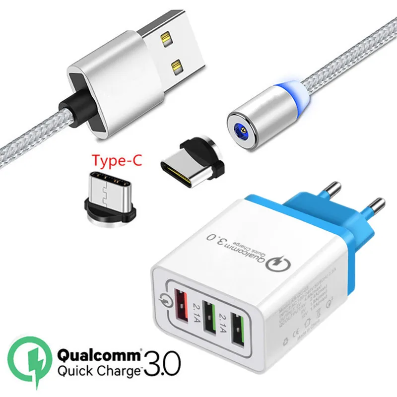 

Magnetic Cable Xiaomi Mi 9 A3 lite CC9 CC9e Redmi Note 7 Type C Magnet Charge Wire QC 3.0 USB Fast Charger For Samsung S8 S9 A50