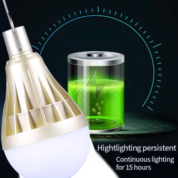 

USB Rechargeable LED Bulb Light Outdoor Lighting for Fishing Camp Dimmable 220V 12W 20W 30W 40W E27 Emergency Ampoule Led Lamp