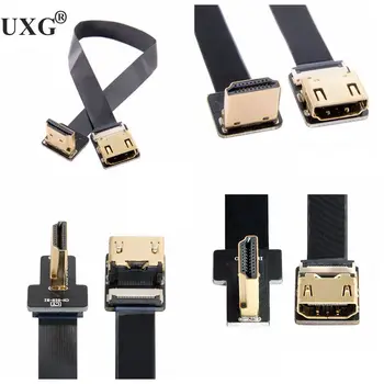 

FPV Micro HDMI Mini HDMI 90 Degree Connector FPC Flexible Flat HDMI Ribbon Cable FFC pitch 20pin for Drone Gopro DSLR gimbal kit