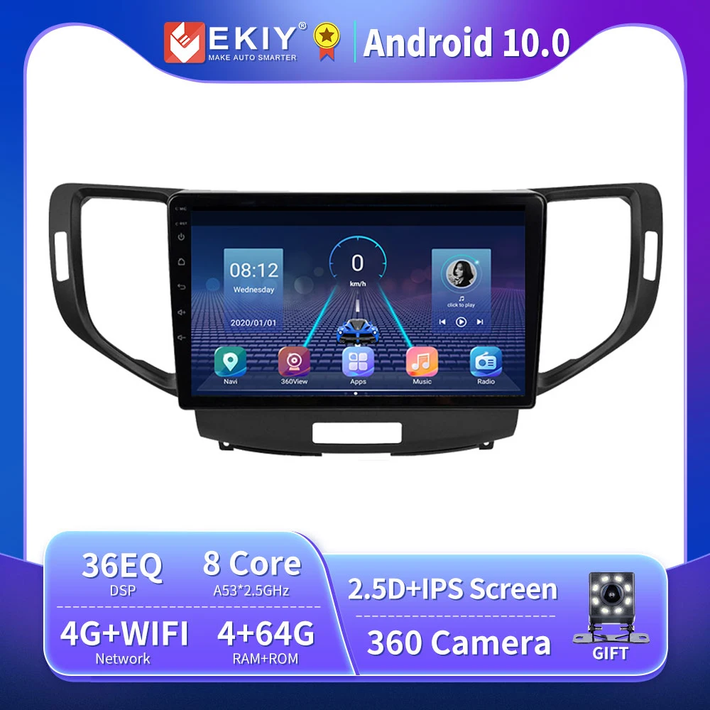 Автомобильный радиоприемник EKIY IPS Carplay Android для Honda Accord 8 Acura TSX 2008-2012 мультимедийный