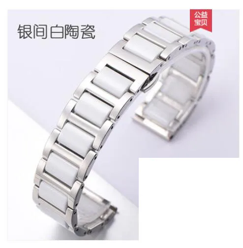 silver white Бабочка Пряжка керамический ремешок для samsung Galaxy watch 42 мм 46 мм gear S2 S3 браслет huawei watch GT 2 pro Ticwatch 1 2 E ремешок - Цвет ремешка: silver white
