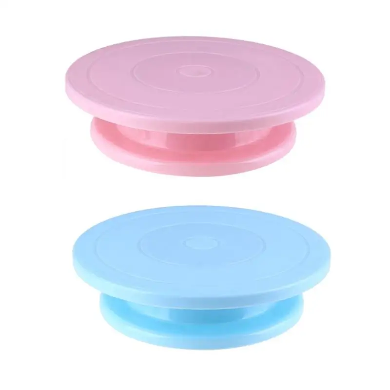  DIY Cake Plate Turntable Rotating Anti-skid Round Cake Stand Platform Turntable Cake Pan Rotary Tab