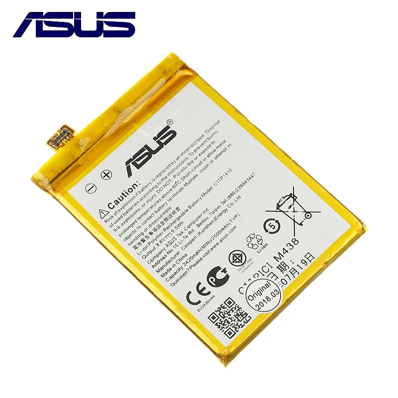 Оригинальный аккумулятор большой емкости ASUS C11P1410 для Asus Zenfone 5 Lite A502CG 2500 мАч