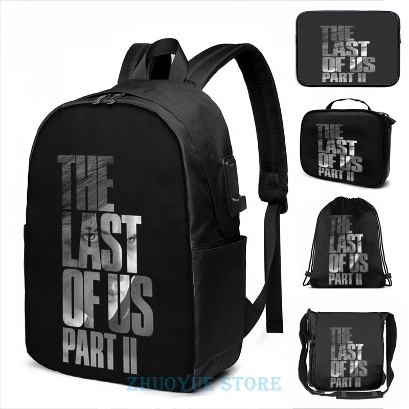 The Last Of Us Part 2 Vengeful Ellie Black White Usb Charge Backpack Men School Bags Women Bag Travel Laptop Bag Backpacks Aliexpress