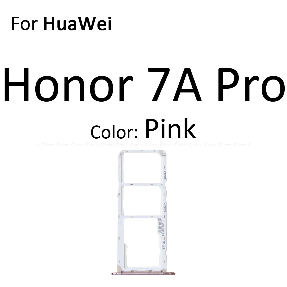 Sim Micro гнездо для sd-карты держатель Слот лоток ридер для HuaWei Honor 7A Pro адаптер контейнер Сменные соединительные детали - Цвет: For Honor7A Pro Pink