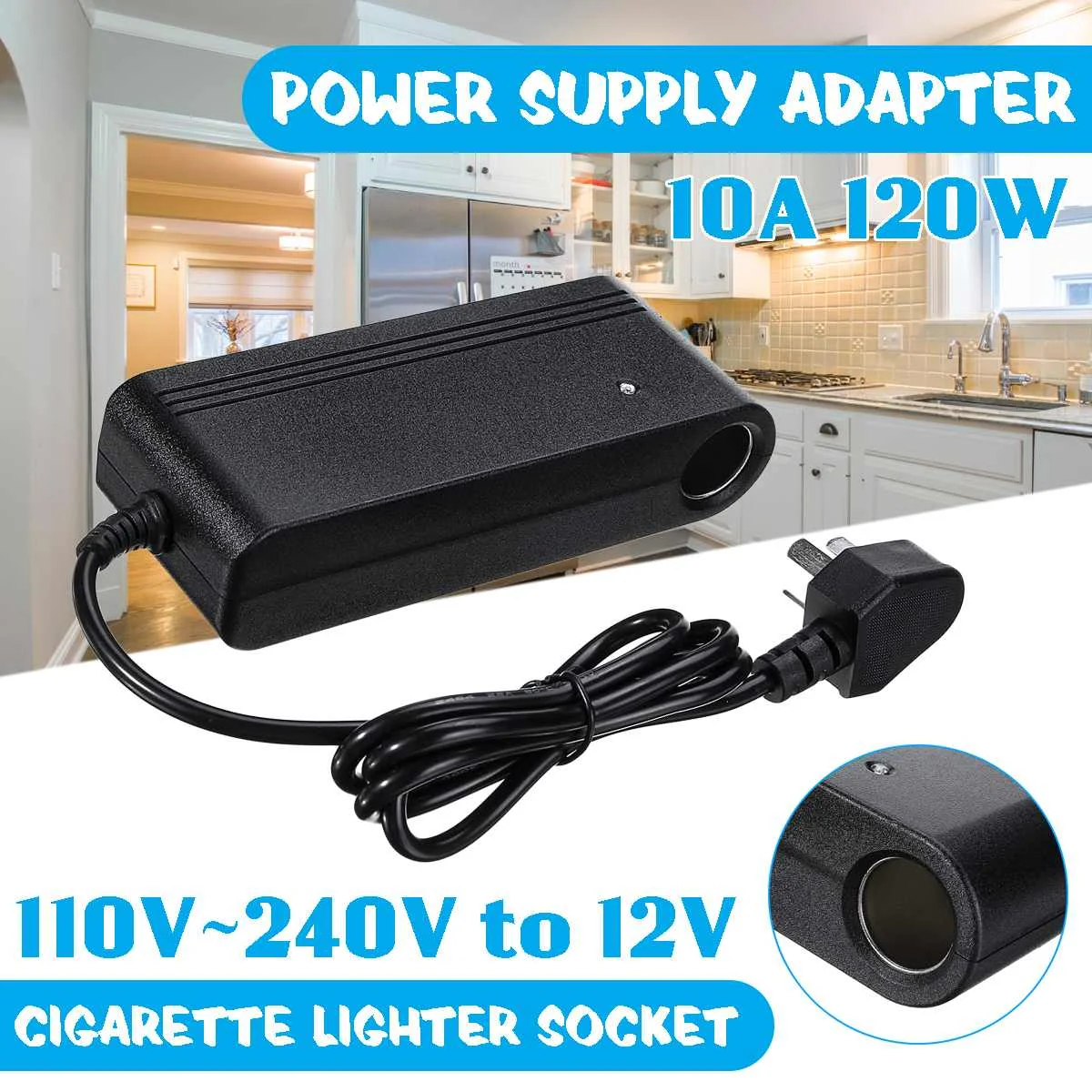 Najtaniej 10A 120W zasilacz AC 110 V 220 V do DC gniazdo zapalniczki 12V dla domu wnioskodawcy