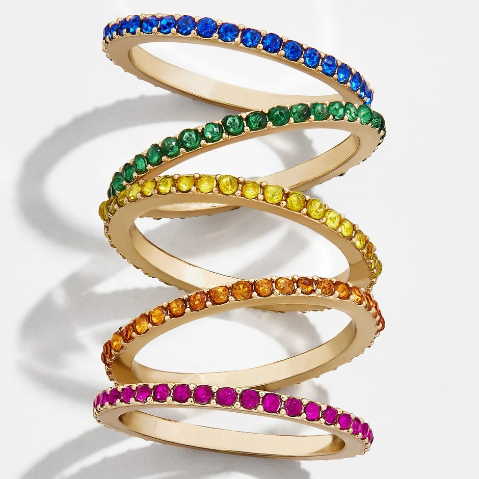 

Simple Cubic Zirconia Paved Gold Ring For Women 2019 Boho Colourful Concise Design Female Ring Party Wedding Fashion Jewelry