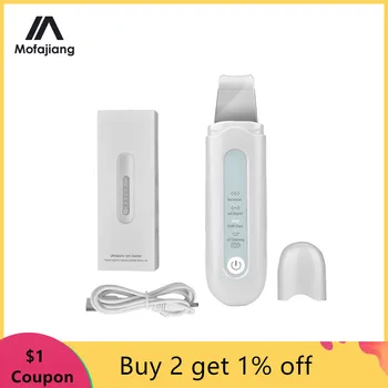 

Ultrasonic Skin Scrubber Deep Facial Cleaning Machine Remove Dirt Blackhead Reduce Wrinkles Spots Facial Ultrasonic Face Peeling