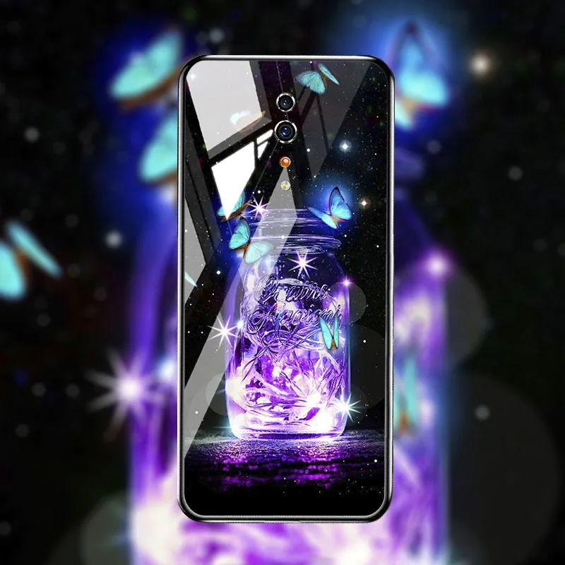Роскошный чехол из закаленного стекла для телефона для OPPO reno z 2Z чехол s силиконовый чехол на заднюю панель для OPPO Reno Z 2 Чехлы бампер Капа