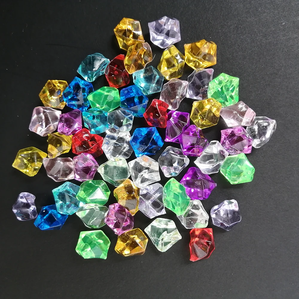 Camal 50Pcs/bag 11*14mm Aquarium Acrylic Stones Crystal Ice Cubes Decor Vase Filler Pebble Fish Tank Home Ornament Landscape