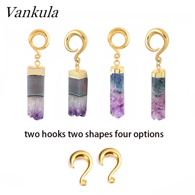 

Vankula 316L Stainless Steel Ear Plug Tunnels New Body Piercing Ear Gauges Expander Stone Ear Weights Pair Selling