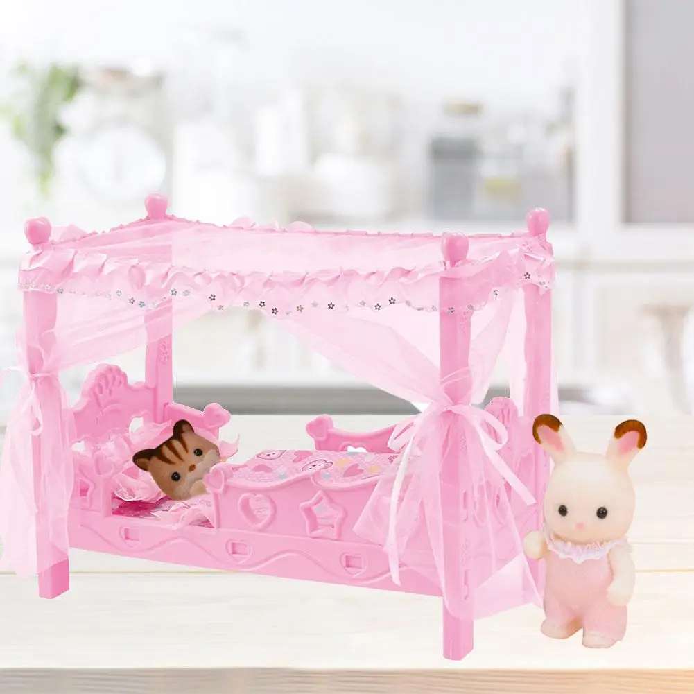 

Children Girls Play House Toy Bed Princess Doll Toys Shaker Hammock Simulation Crib Pretend Play Toys For Children