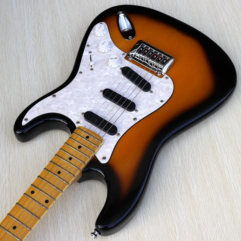 Электрогитара sunburst, высокий Глянец, 39 дюймов, 6 струн, электрическая гитара с белыми hardwares, Кленовая Шея