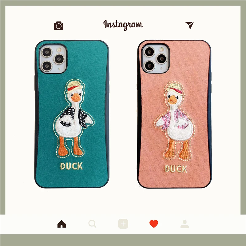 Чехол для телефона с мультяшной вышивкой в виде утки из мультфильма для Iphone 11promax X Xs Xsmax Xr чехол для Iphone 7 8plus задняя крышка