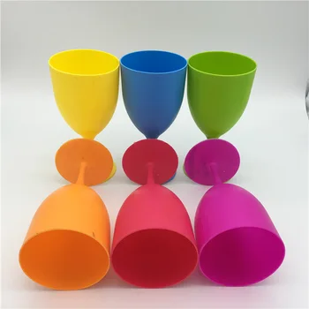 

6pcs/set of Plastic Wine Glasses Glasses Champagne Party Picnic Bar Drink Glasses Colorful Household Frosted Glasses