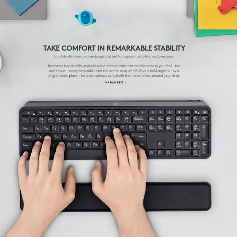 Клавиатура logitech MX Keys, 2,4 ГГц, Bluetooth, двойной режим подсветки, перезаряжаемая, легко переключаемая, для домашнего офиса, 109 клавиш, беспроводная клавиатура
