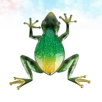 

1pc Garden Wrought Iron Wall Art Frog Animal Wall Decoration for Home Living Room Bedroom (Green)