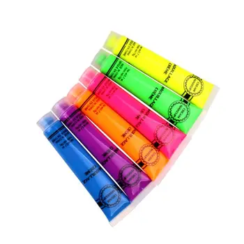 

6 Pcs Set Face & Body Paint Neon Glow in the Dark for Rave Festival Party