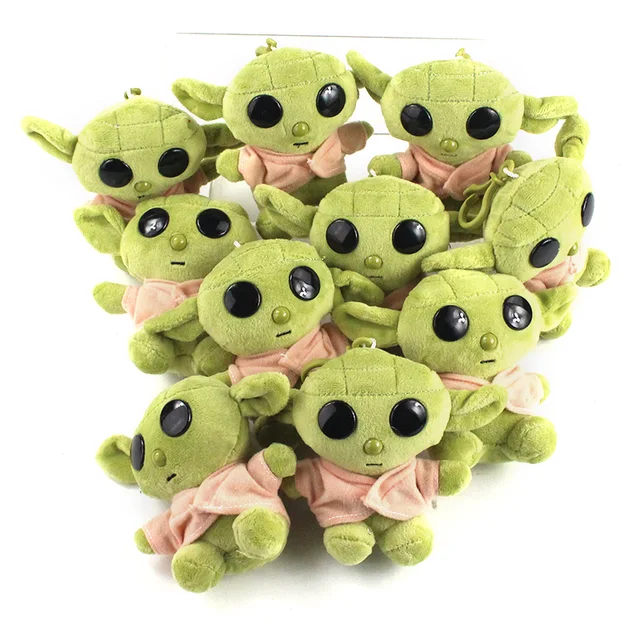 10pcs/set 11cm Yoda Plush Toys Keychains Cartoon Yoda Soft Stuffed Plush Pendants Dolls