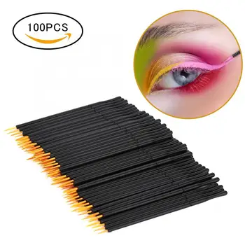 

Cosmetics Brushes 100pcs Disposable Eyeliner Brush Hard Head Eyeliner Liquid Brush Eye Shadow Orange Fur Brush Makeup Tools