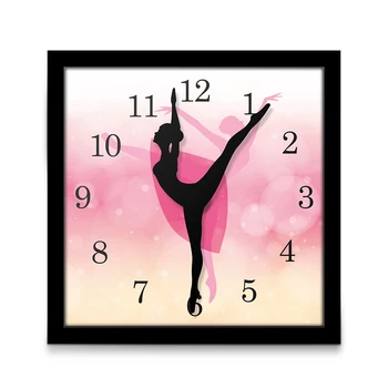 

Princess Pink Ballerina Dance Clever Table Clock Ballet Dancer Modern Design Art Watch Silent Non Ticking Girl Home Decor