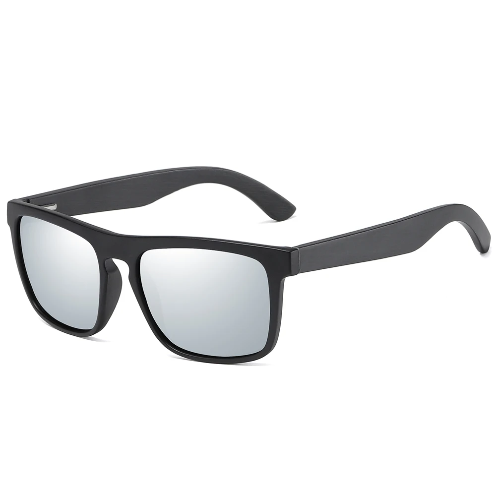 GM квадратные винтажные солнечные очки в черной оправе, Бамбуковые мужские и женские деревянные солнцезащитные очки, ретро поляризационные Брендовые очки