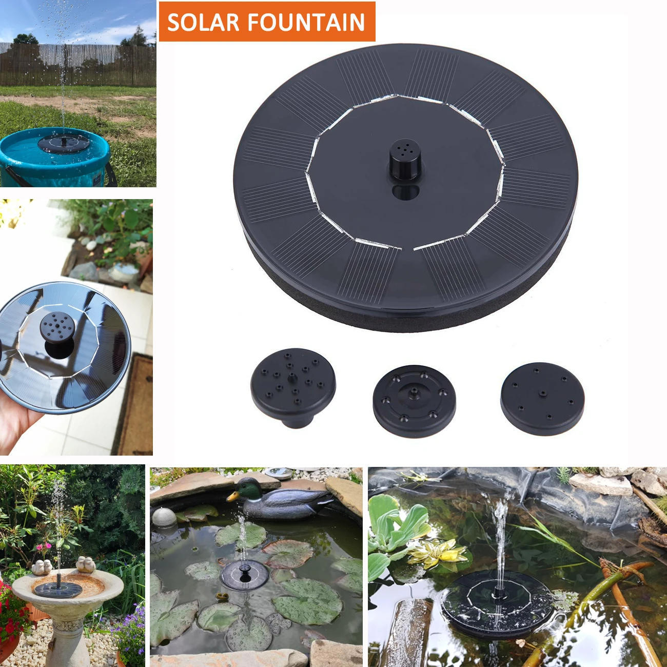

Honhill Mini Floating Solar Fountain Solar Water Fountain Garden Pool Pond Outdoor Solar Panel Power Fountain Garden Decoration