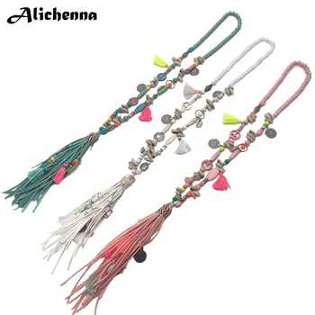 

Handmade Tassel Necklace Bohemian Boho Colour Wooden beads Shell Alloy Women Necklace Suitable for banquets or anniversaries
