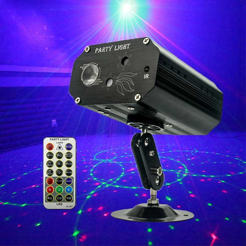 Цветной Мини RG Рождественский лазерный свет s Led 16 шаблонов DJ KTV Dsico