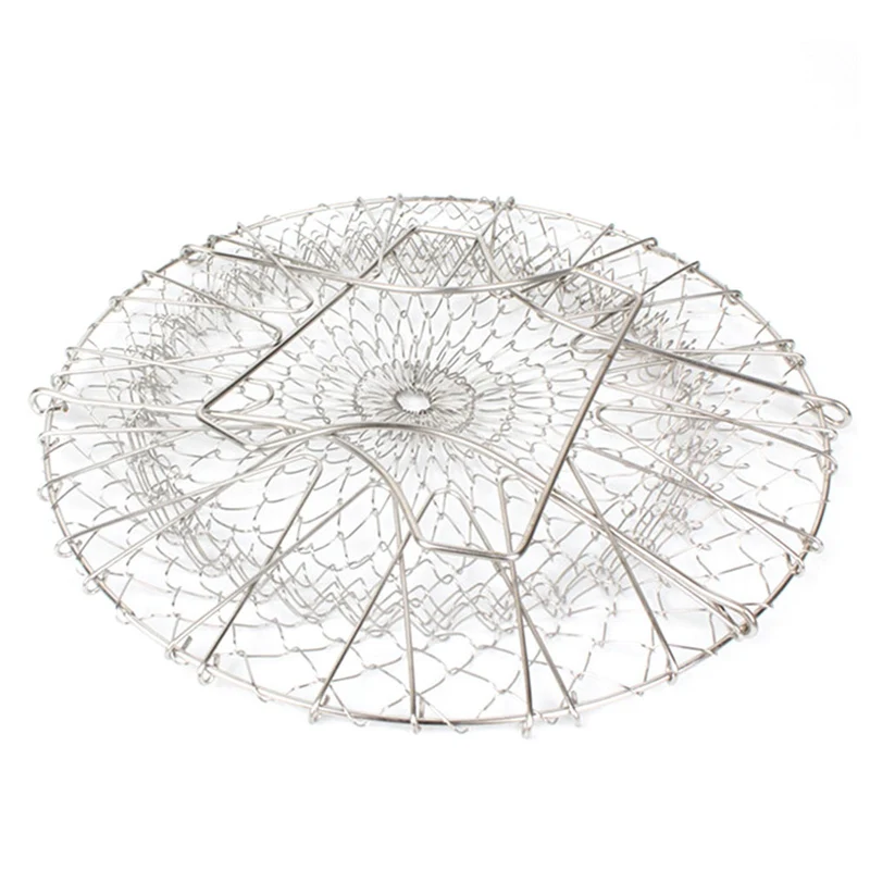 Foldable Steam Rinse Strainer Stainless Steel Colander Basket Drainer Frying French Fryer Tool Kitchen Cooking Basket