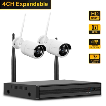 

4/8CH CCTV System H.264 NVR Kit 2/4pcs 1080P IP Camera Outdoor Waterproof Surveillance CCTV Camera Night Vision Motion Detection