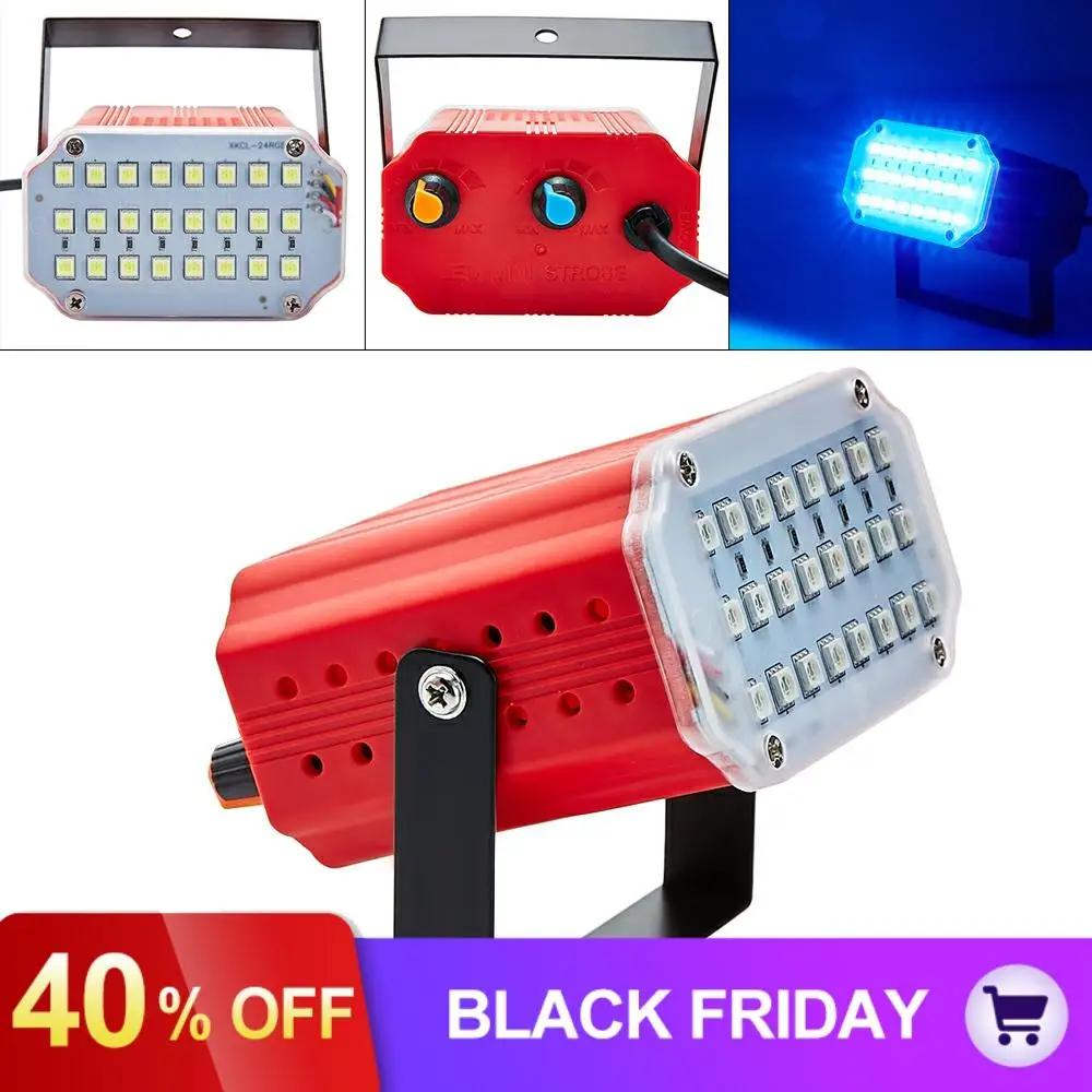 24 LED 6W Stage Effect Light Flashing Colorful Remote Sound Activated Disco Lights for Festival Parties/Wedding/KTV/Christmas