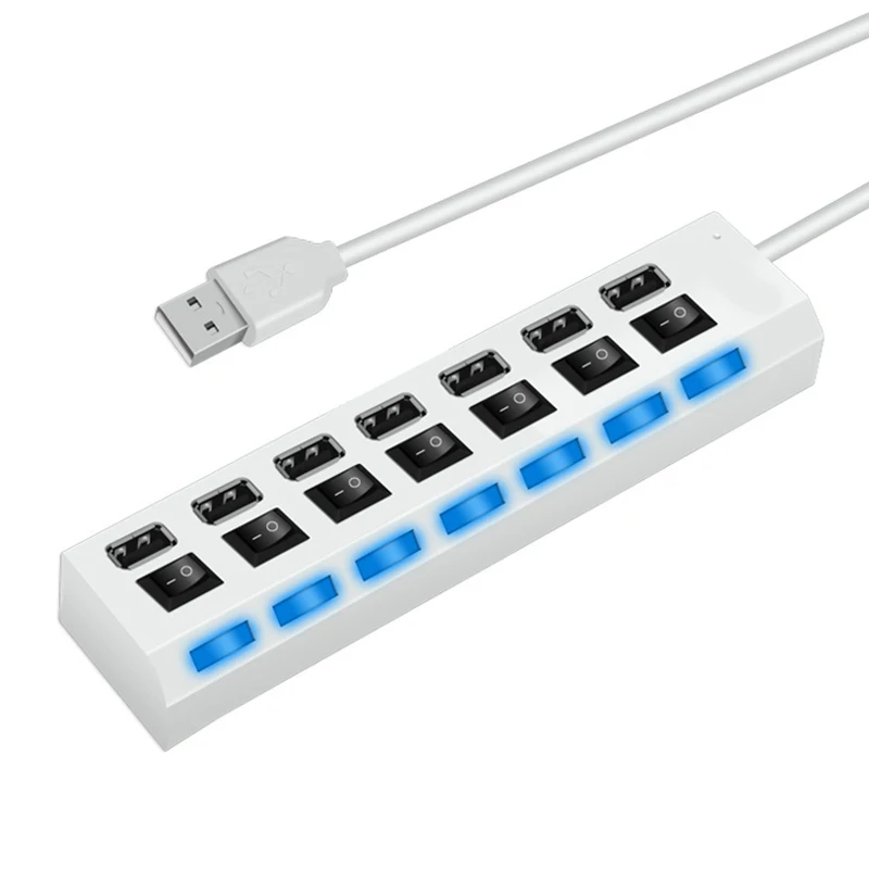 Новинка; Лидер продаж 4-портовый разветвитель/7-портовый разветвитель usb-разветвитель компьютерной Тетрадь Мышь клавиатура адаптер для использования на ходу