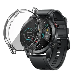 Durable TPU Protective Shell Case with Screen Protector for Huawei Honor Magic Watch2 46mm - Premium Watch Accessory (Transparent)