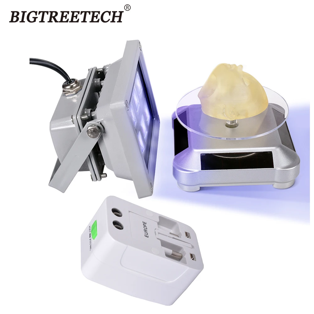 High Quality 405nm UV LED Resin Curing Light Lamp Solar Power Adapter US Plug Turntable 360 Degree for SLA DLP 3D Printer|3D Printer Parts & Accessories| - AliExpress