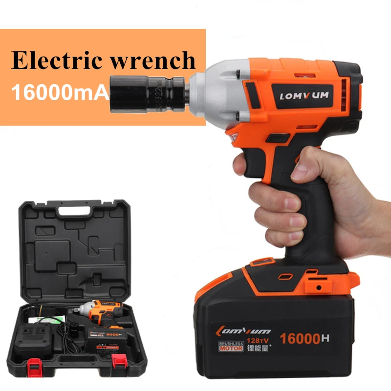 

128v Cordless Brushless Electric Impact Wrench Drill Screwdriver High Torque with Rechargeable Li-ion Battery