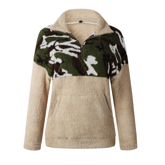 fluffy camo hoodie