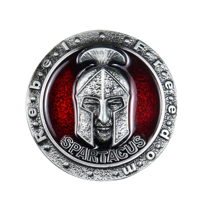 Rebel Freedom Fighter 3D Figures Helmet Belt Buckle Spartacus Spartan Warrior Pewter hero Leo Legend Metal Pin jeans accessories |